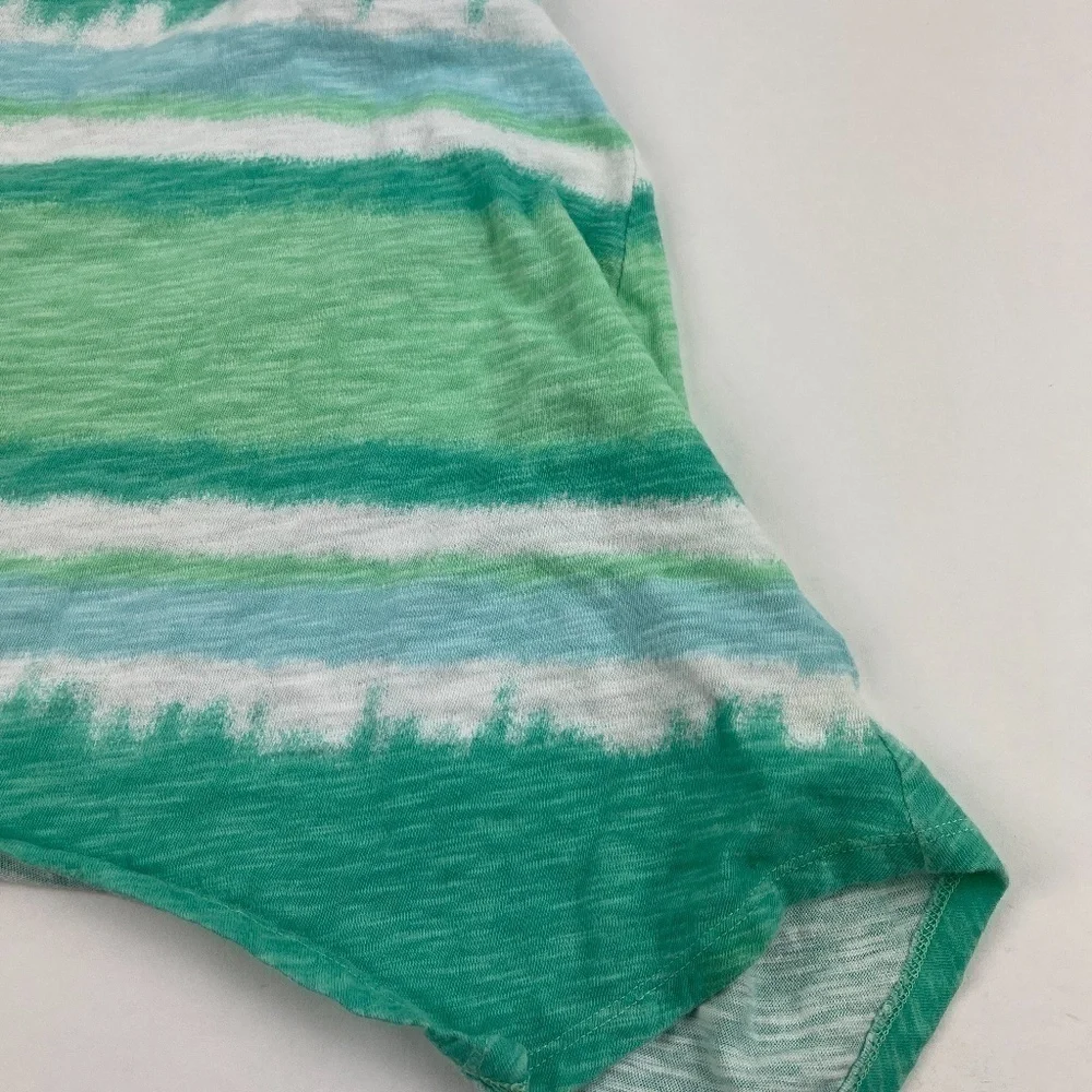 Justice Tank Top Girls 20 Green Striped Sleeveless